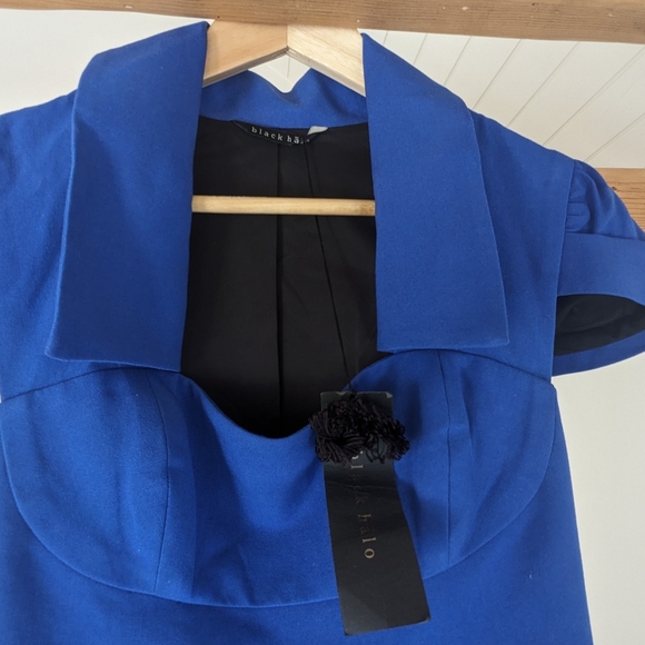 Black Halo cap sleeve belted sheath dress - Picture 5 of 5